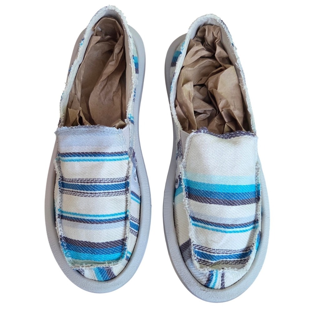 Sanuk Donna Saddle Blanket Slip On‎ Shoes Size 7 Coastal Beach Vacation Boho